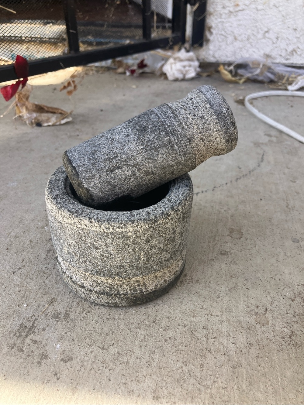 Mortar and Pestle Granite Grinder in Gray - Unbranded